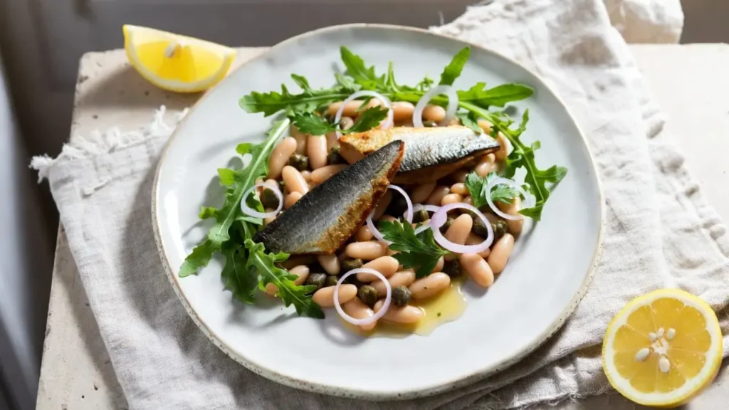Baked Sardine and White Bean Salad – Weight Loss Friendly Meal