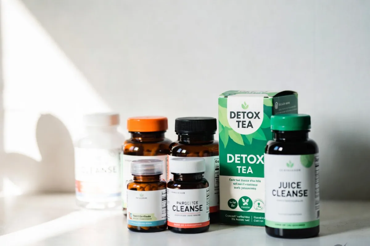 detox tea and supplement bottles- how to lose weight naturally