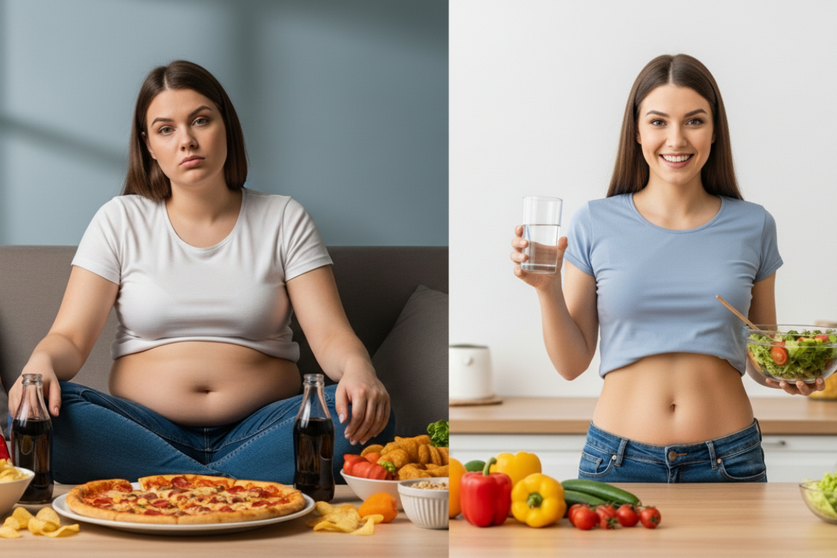 How to Lose Weight Naturally (Science-Based Guide) 1 how to lose weight naturally: woman belly fat reduction realistic