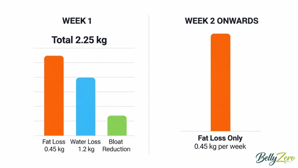 This card solves one of the biggest frustrations in weight loss confusion about why the scale drops fast in week 1 and then slow down