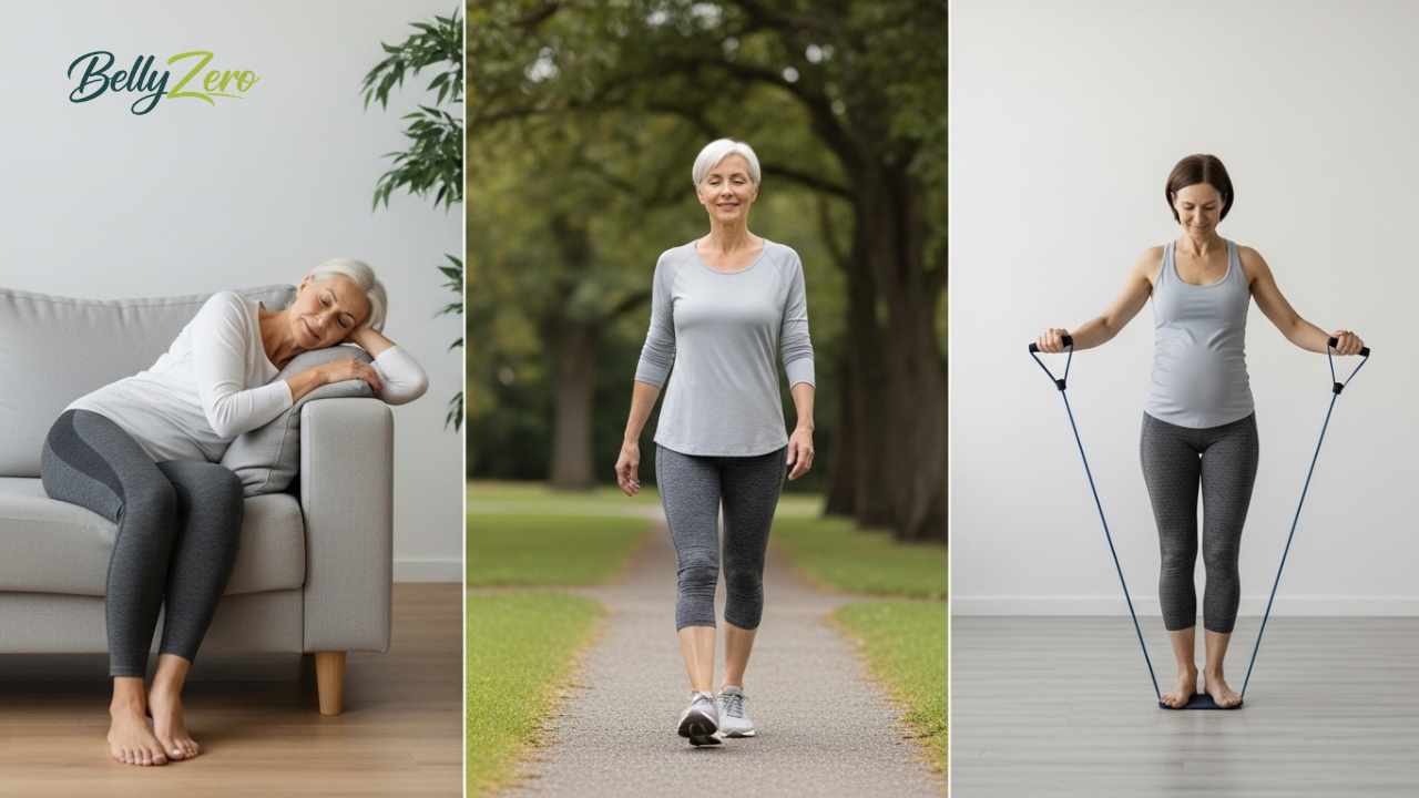 hernia surgery recovery timeline showing stages from rest to light exercise and gradual return to fitness