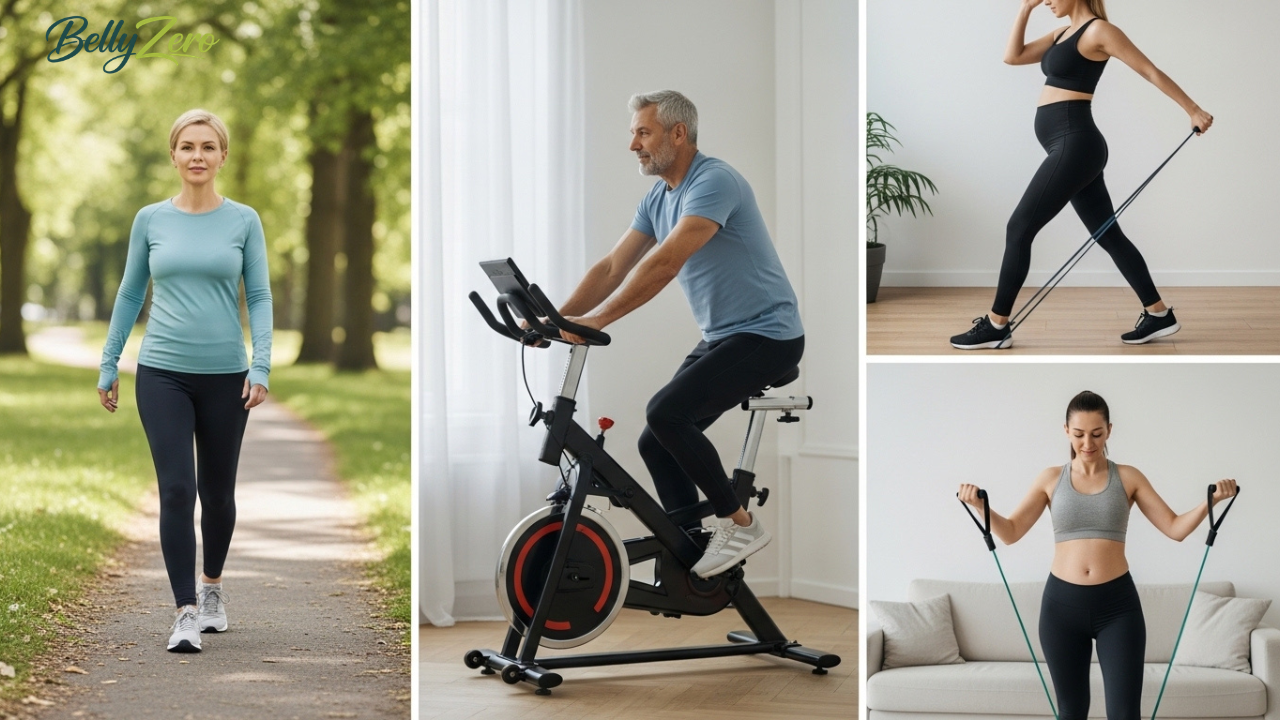 safe low impact exercises after hernia surgery including walking cycling and light strength training